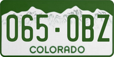 CO license plate 065OBZ