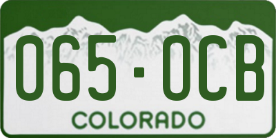 CO license plate 065OCB