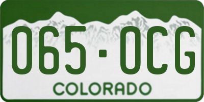CO license plate 065OCG