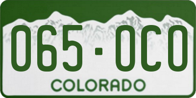 CO license plate 065OCO