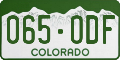 CO license plate 065ODF