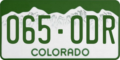 CO license plate 065ODR