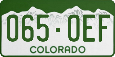CO license plate 065OEF