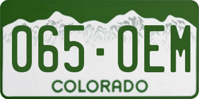 CO license plate 065OEM