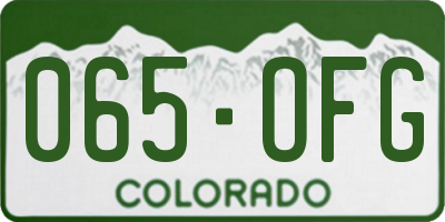 CO license plate 065OFG