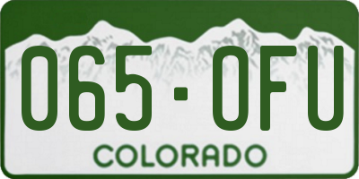 CO license plate 065OFU