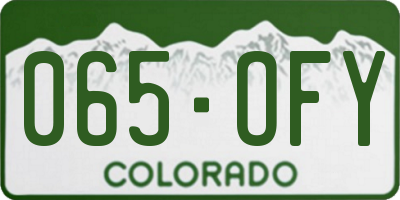 CO license plate 065OFY