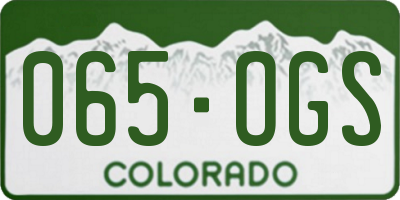 CO license plate 065OGS