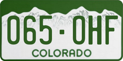 CO license plate 065OHF