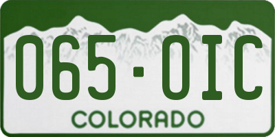 CO license plate 065OIC