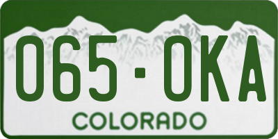 CO license plate 065OKA