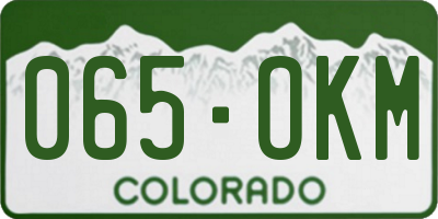 CO license plate 065OKM