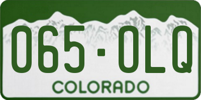 CO license plate 065OLQ