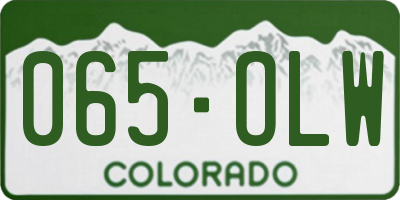 CO license plate 065OLW