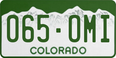 CO license plate 065OMI