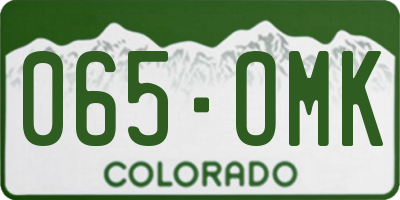 CO license plate 065OMK