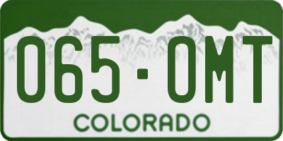 CO license plate 065OMT