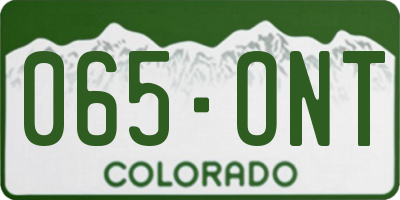 CO license plate 065ONT
