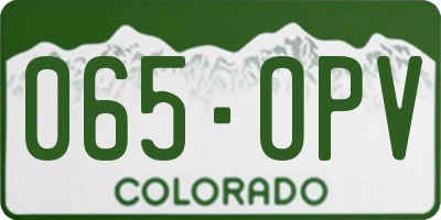CO license plate 065OPV