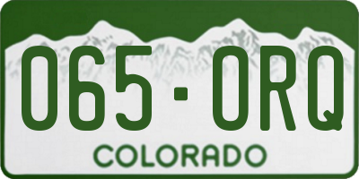 CO license plate 065ORQ