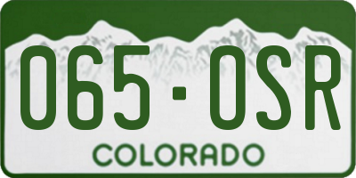 CO license plate 065OSR