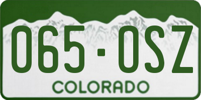CO license plate 065OSZ