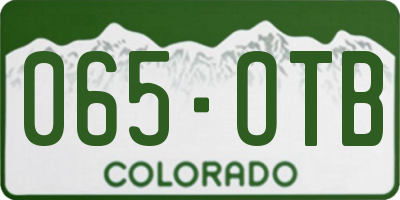 CO license plate 065OTB