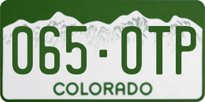 CO license plate 065OTP