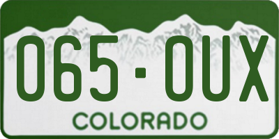 CO license plate 065OUX