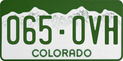 CO license plate 065OVH