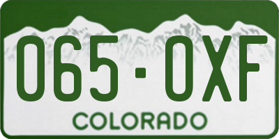 CO license plate 065OXF