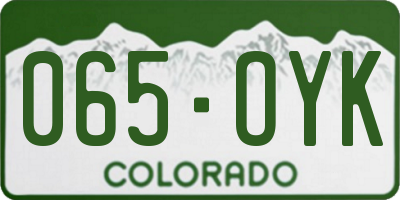 CO license plate 065OYK