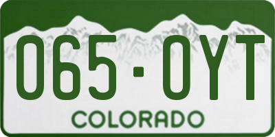 CO license plate 065OYT
