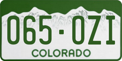 CO license plate 065OZI