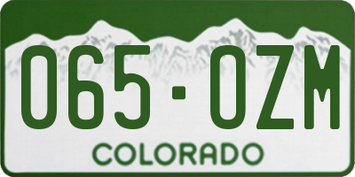 CO license plate 065OZM