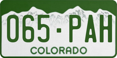 CO license plate 065PAH