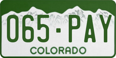 CO license plate 065PAY