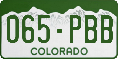 CO license plate 065PBB