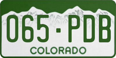CO license plate 065PDB