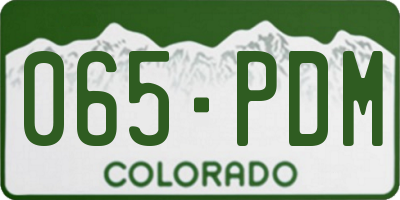 CO license plate 065PDM