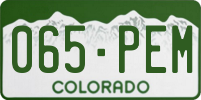 CO license plate 065PEM