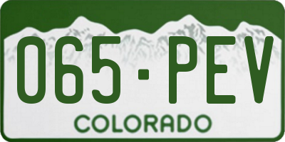 CO license plate 065PEV