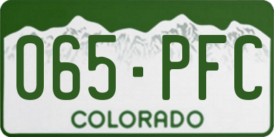 CO license plate 065PFC