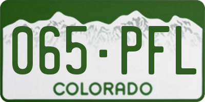 CO license plate 065PFL