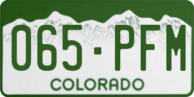 CO license plate 065PFM