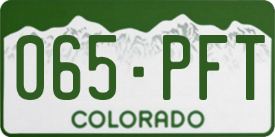 CO license plate 065PFT