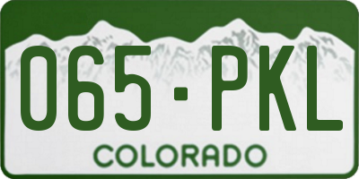 CO license plate 065PKL