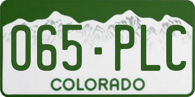 CO license plate 065PLC
