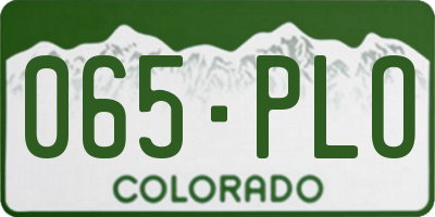 CO license plate 065PLO