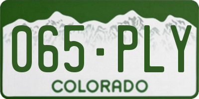 CO license plate 065PLY